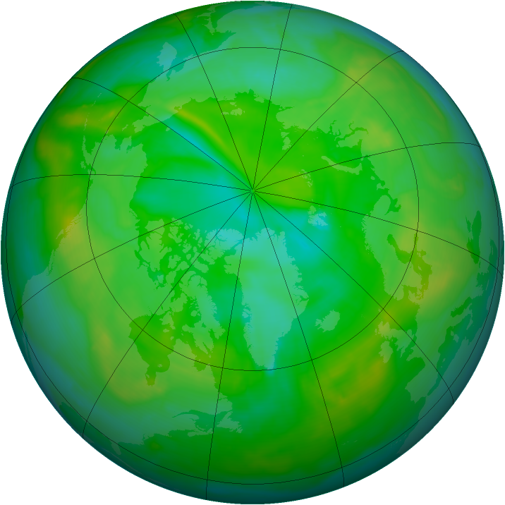Arctic ozone map for 09 July 2008